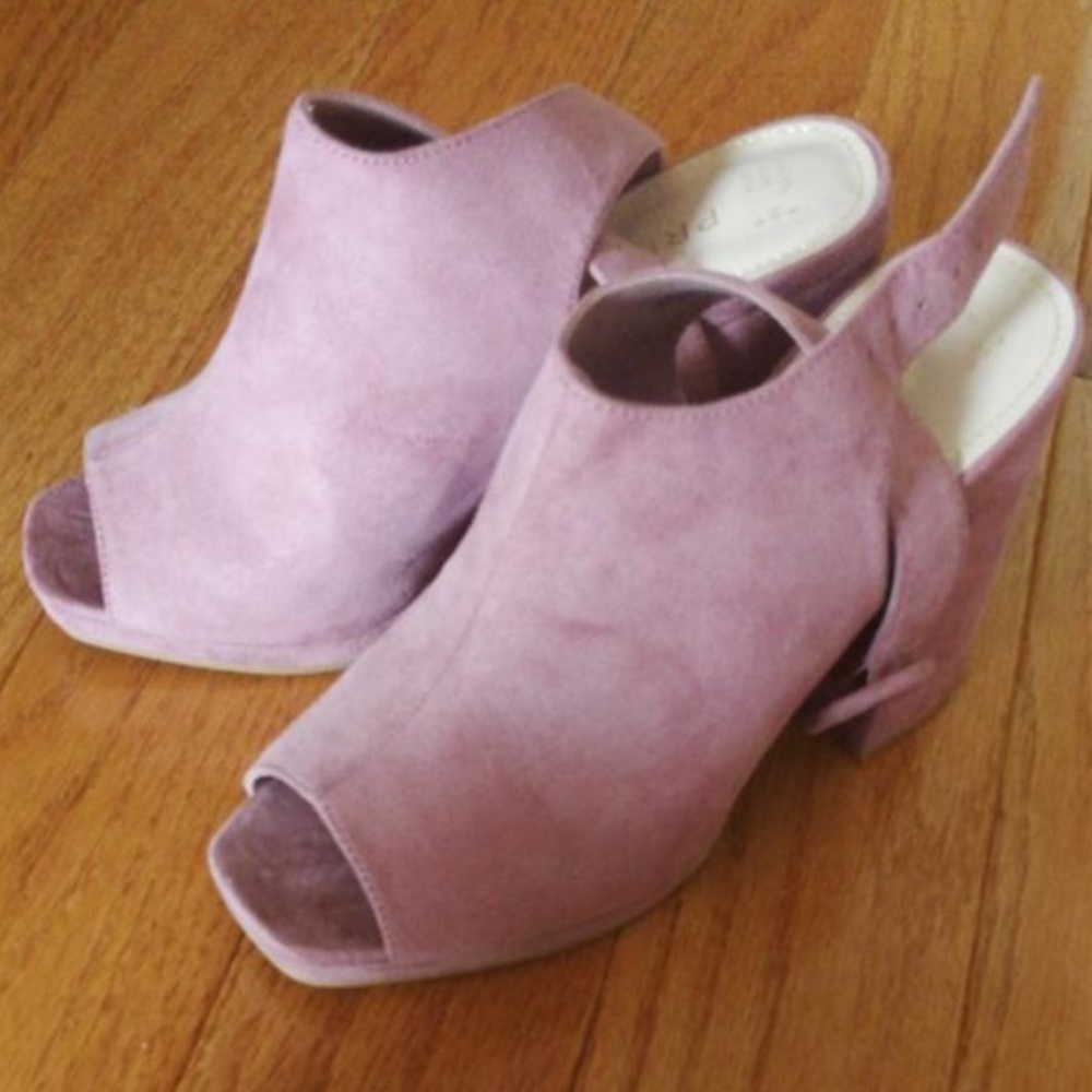 Mauve Peeped-Toed Mules